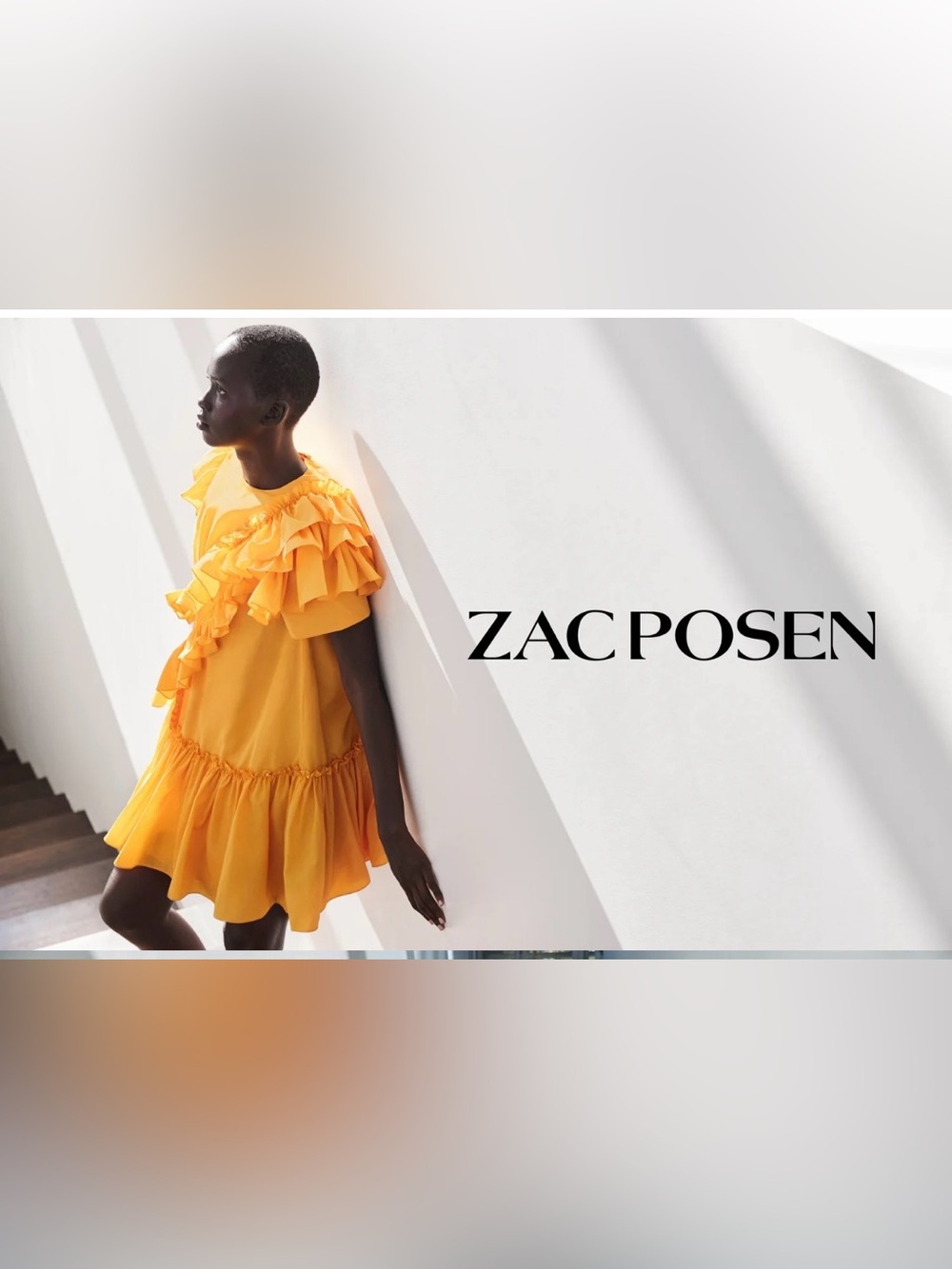 Zac Posen yellow Ruffled Dress